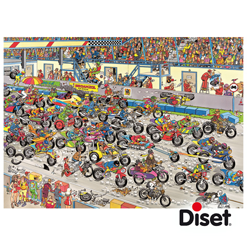 Puzzle cómico Diset 1000 Pcs - Corrida de Motos - Clique na imagem para fechar