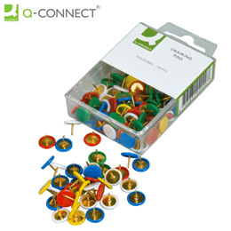 Pioneses Coloridos Q-Connect Cx.120 Cores Sortidas