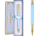Esferográfica Belius Macaron Bliss Azul Celeste e Dourado