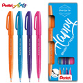 Canetas Pincel Pentel Brush Sign Pens Happy c/ 4 Pcs