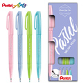 Canetas Pincel Pentel Brush Sign Pens Pastel c/ 4 Pcs