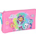 Estojo Escolar Safta Gabby's Dollhouse Confetti c/ 3 Fechos