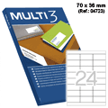 Etiquetas Adesivas Multi3 c/ 70x36 mm Cx.100 Fls A4 (4723) Etiquetas Adesivas Multi3 c/ 70x36 mm Cx.100 Fls A4 (4723)