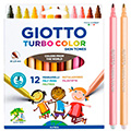 Marcadores de Feltro Giotto Turbo Color Skin Tones 12 Cores