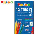 Lápis de Cor Primo Tris Maxi 12 Cores (Oferta Borracha + Afias)