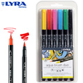 Marcadores de Ponta Dupla Lyra Aqua Brush Duo 6 Cores Primárias