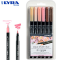 Marcadores de Ponta Dupla Lyra Aqua Brush Duo 6 Tons de Pele