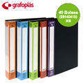 Portfólio A4 com 40 Bolsas Grafoplás XS