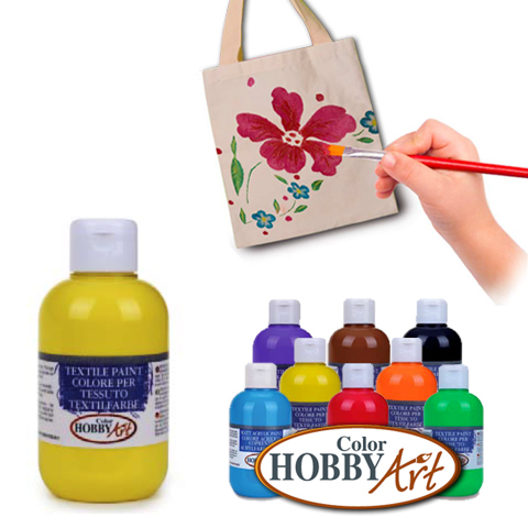 Tinta para Tecido Color Hobby Art 250 ml - Amarelo - Clique na imagem para fechar