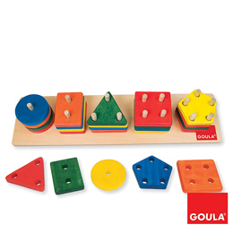 Jogo de Encaixe 25 Formas Geométricas Coloridas Goula 51111