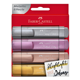 Marcador Fluorescente Faber-Castell 46 Metallic Pack 4 Cores