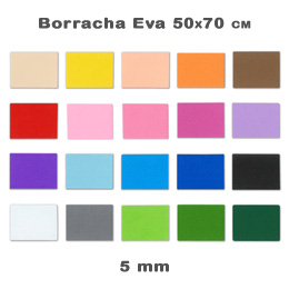 Borracha Eva 50x70 cm c/ 5 mm (Pack 5 Fls)